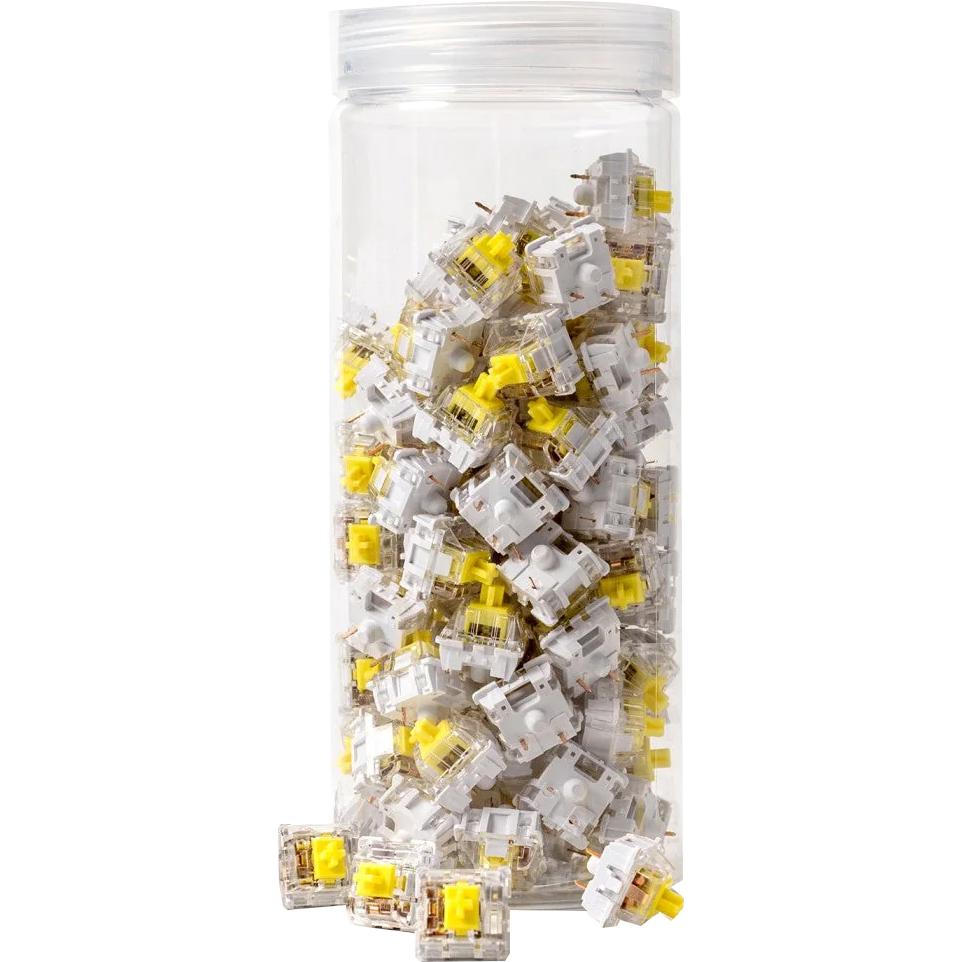 A large main feature product image of Keychron K Pro Banana - 57g Tactile Pre-Lubed Switch Set (110pcs)