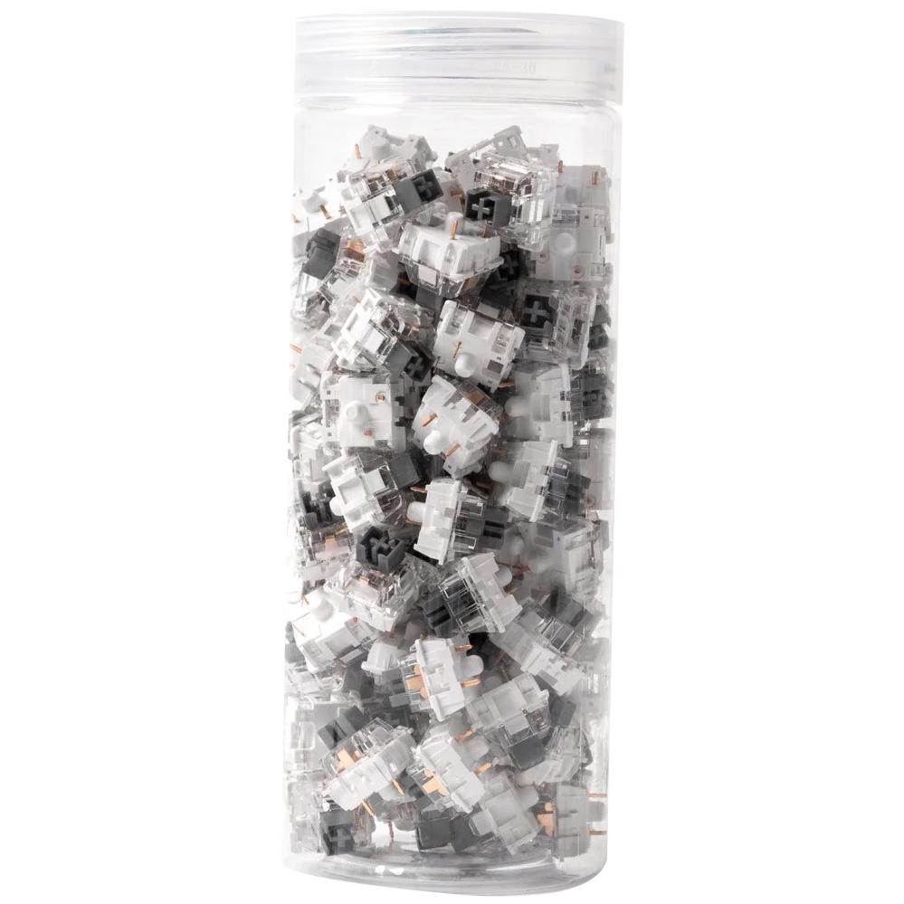 A large main feature product image of Keychron K Pro Silver - 42g Linear Pre-Lubed Switch Set (110pcs)