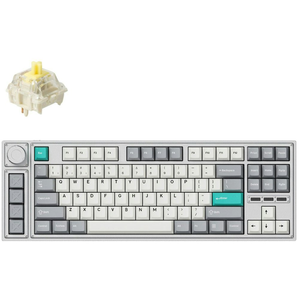 A large main feature product image of Keychron Lemokey L3 QMK/VIA Wireless Custom Mechanical Keyboard - Space Silver (Gateron Jupiter Banana)