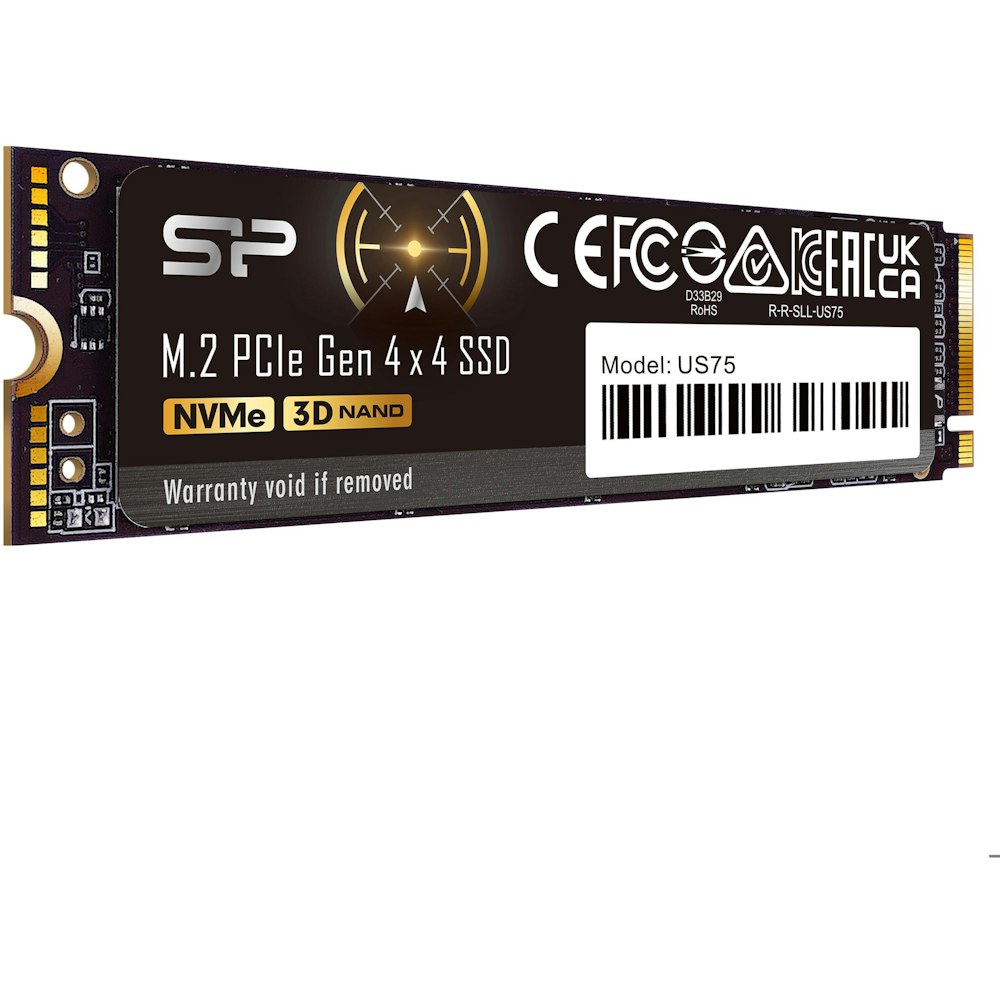 A large main feature product image of Silicon Power US75 PCIe 4.0 NVMe M.2 SSD - 1TB