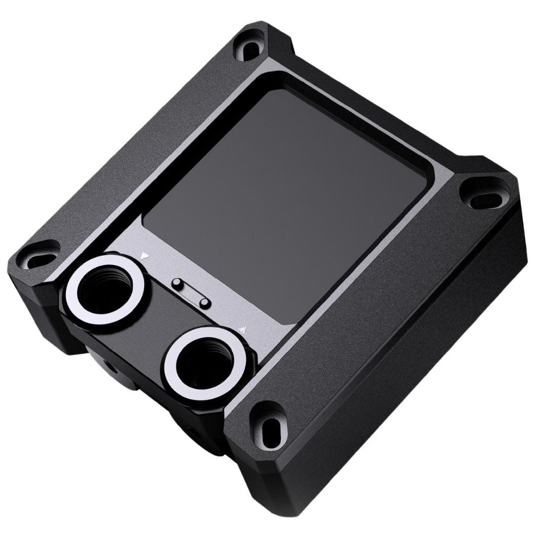 A large main feature product image of Bykski Granzon Digital Display Intel CPU Water Block
