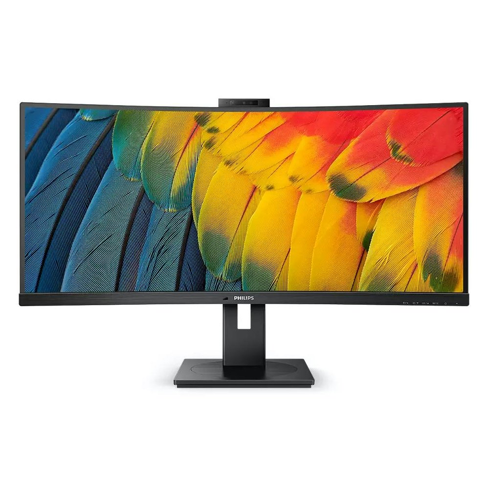 A large main feature product image of Philips 34B1U5600CH - 34" Curved WQHD Ultrawide 120Hz VA Webcam Monitor