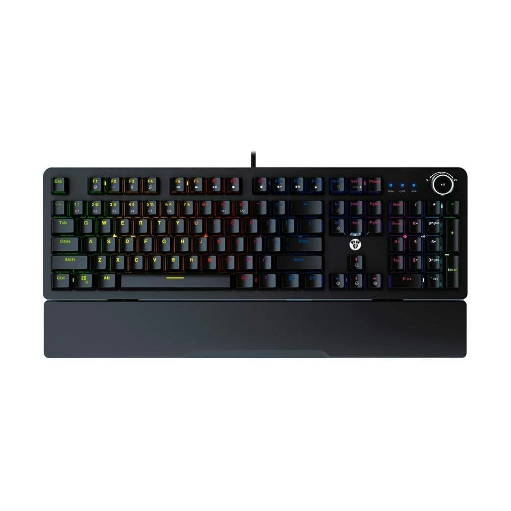 A large main feature product image of Fantech Mechanical Keyboard RGB Backlit with Wrist Rest - Black - Red Switch