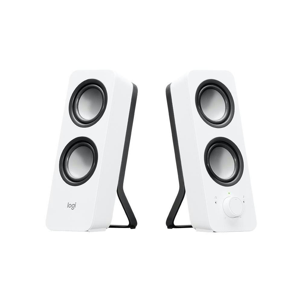 A large main feature product image of Logitech Z200 Multimedia Speakers - Snow White