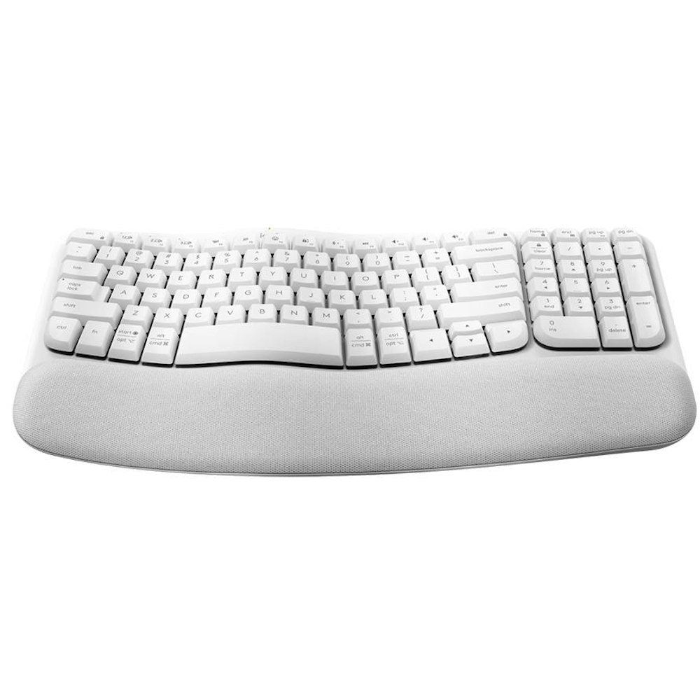 A large main feature product image of Logitech Wave Keys Wireless Ergonomic Keyboard - Off White