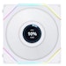 A product image of Lian Li UNI Fan TL LCD 120 120mm Fan Single Pack - White