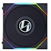 A product image of Lian Li UNI Fan TL LCD 120 Reverse Blade 120mm Fan Single Pack - Black