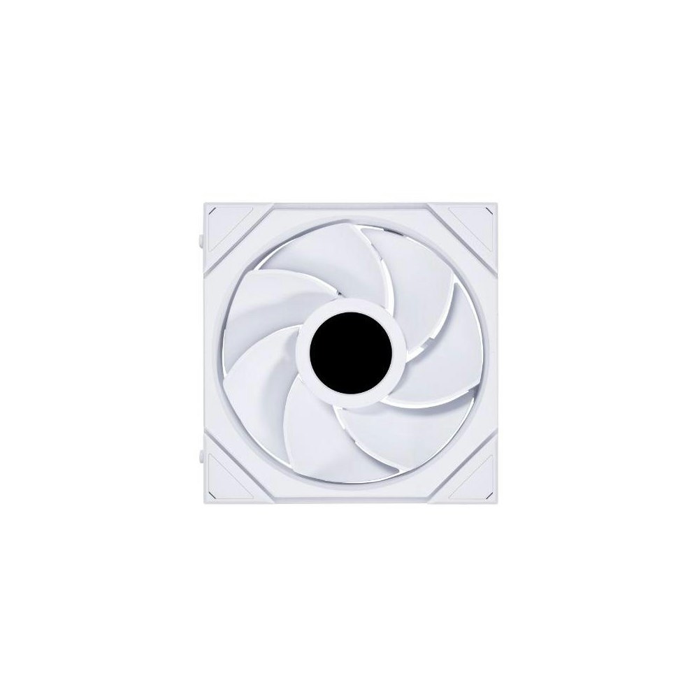 A large main feature product image of Lian Li UNI Fan TL LCD 140 Reverse Blade 140mm Fan Single Pack - White