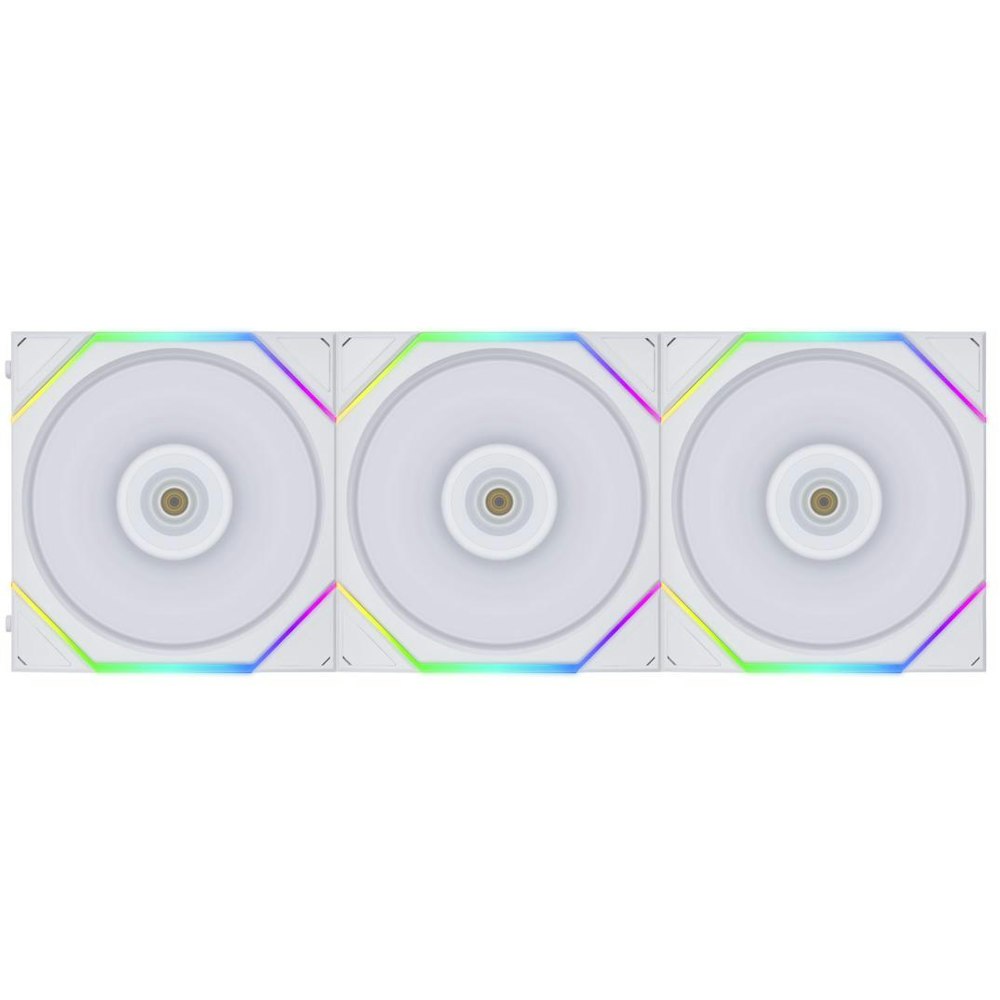 A large main feature product image of Lian Li UNI Fan TL 120 Reverse Blade 120mm Fan Triple Pack - White (Controller Included)