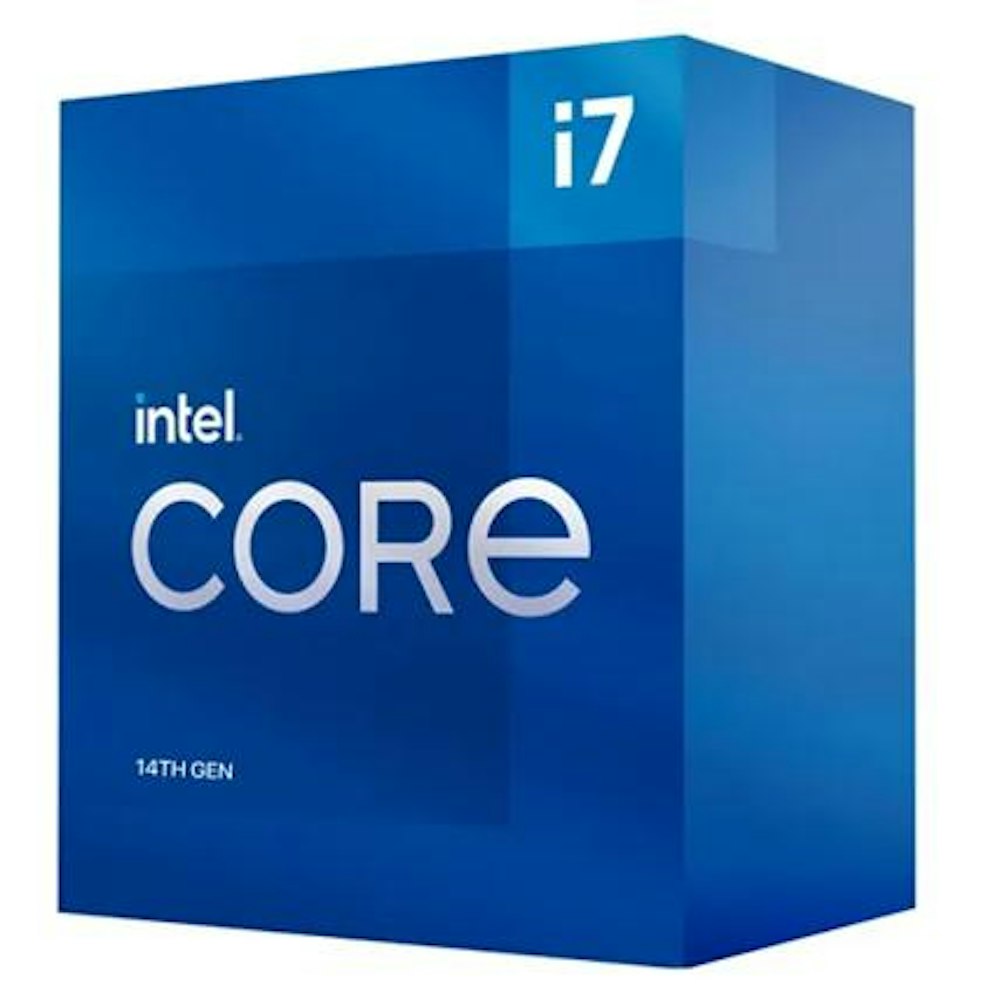 A large main feature product image of Intel Core i7 14700 Raptor Lake 20 Core 28 Thread Up To 5.4GHz - Retail Box