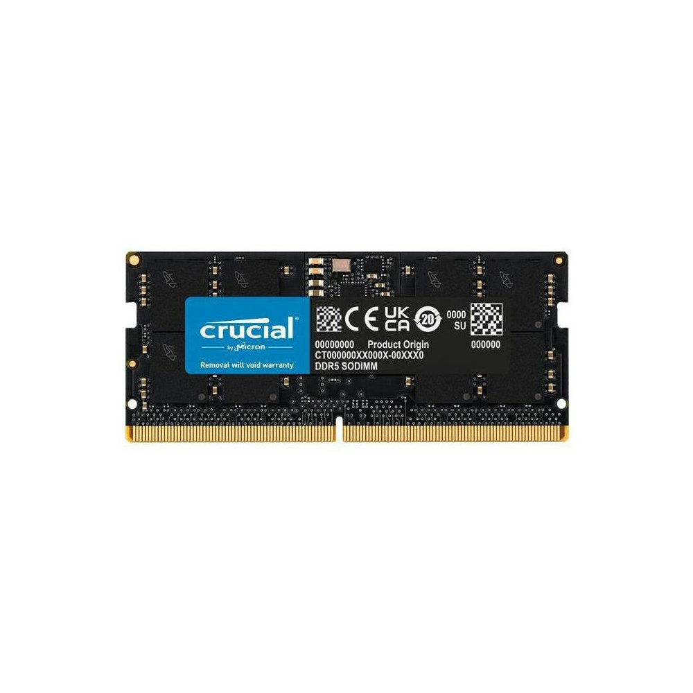A large main feature product image of Crucial 48GB Single (1x48GB) DDR5 SO-DIMM CL46 5600MHz