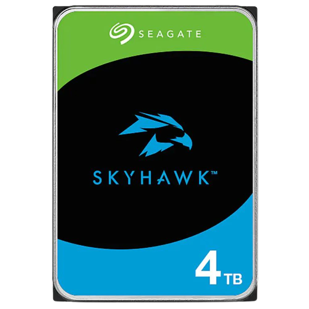 A large main feature product image of Seagate SkyHawk 3.5" Surveillance HDD - 4TB 256MB