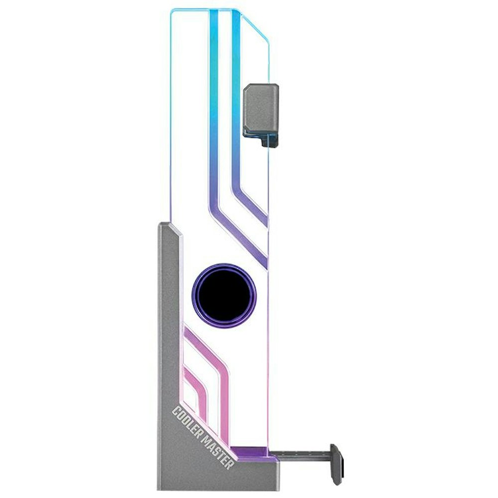 A large main feature product image of Cooler Master Universal ARGB Tempered Glass GPU Support Bracket 