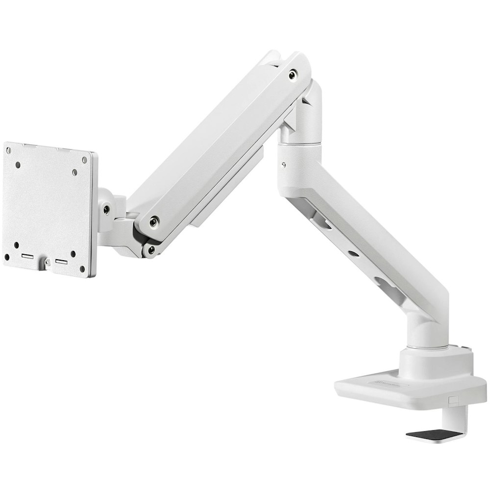 A large main feature product image of SilverStone ARM14 Single Monitor Arm - White
