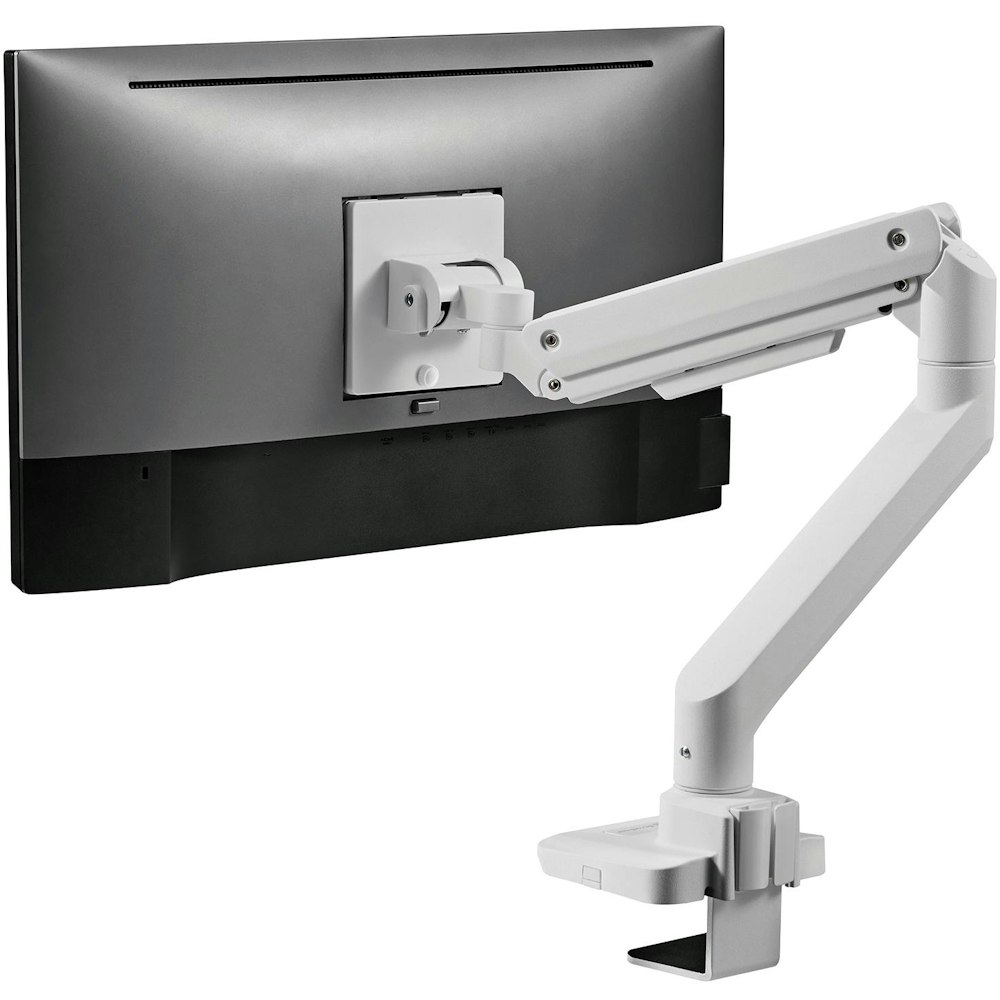 A large main feature product image of SilverStone ARM14 Single Monitor Arm - White