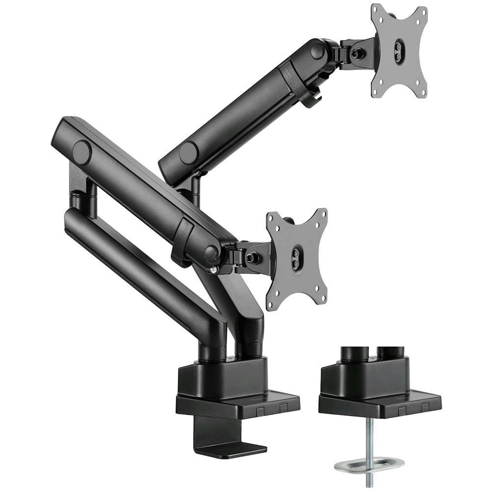 A large main feature product image of SilverStone ARM25 Dual Monitor Arm - Black