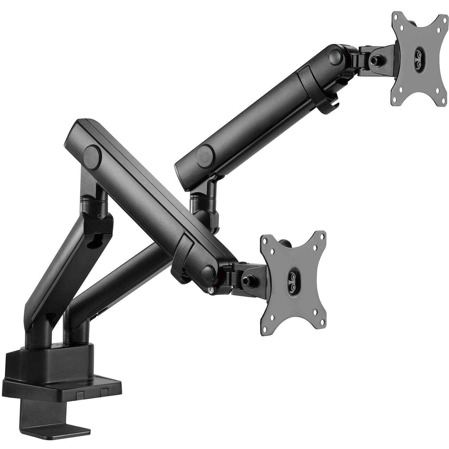 A large main feature product image of SilverStone ARM25 Dual Monitor Arm - Black