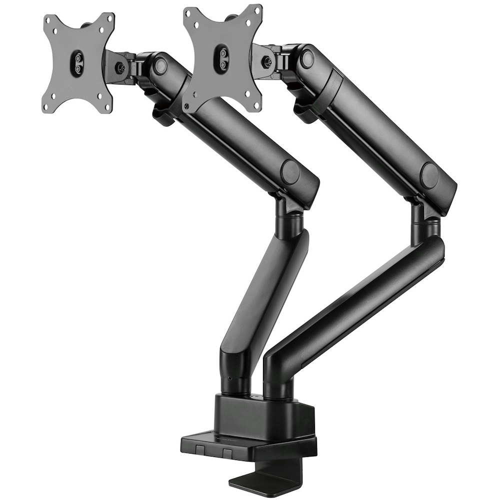 A large main feature product image of SilverStone ARM25 Dual Monitor Arm - Black