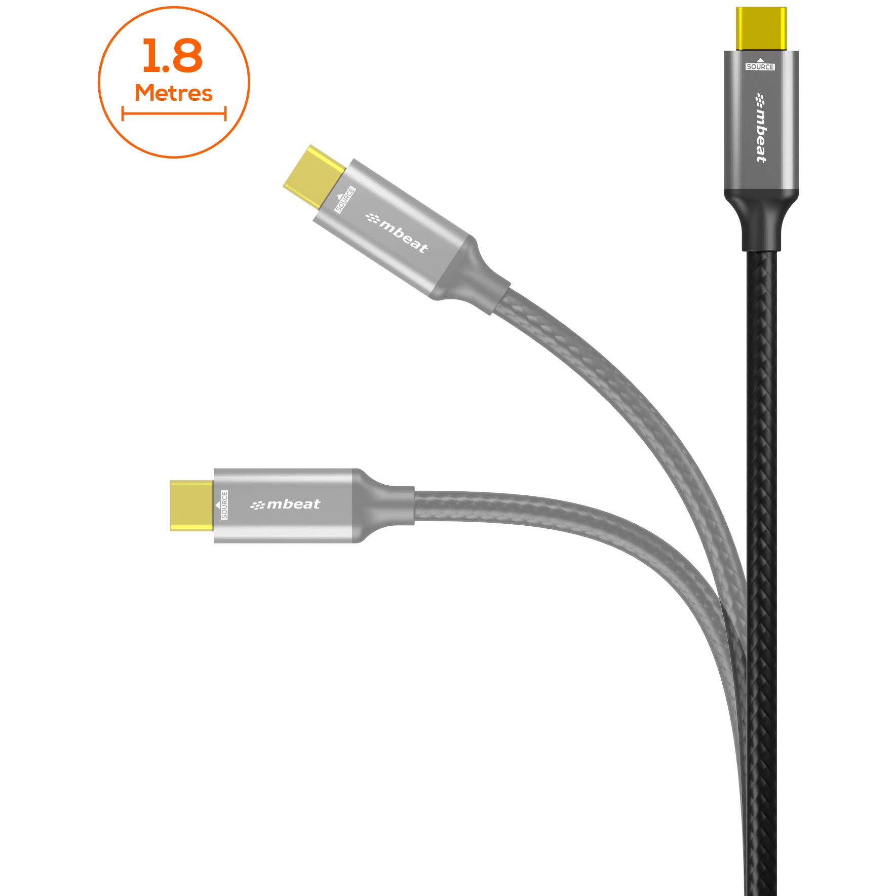 A large main feature product image of mbeat Tough Link 8K USB Type-C to DisplayPort Cable - 1.8m