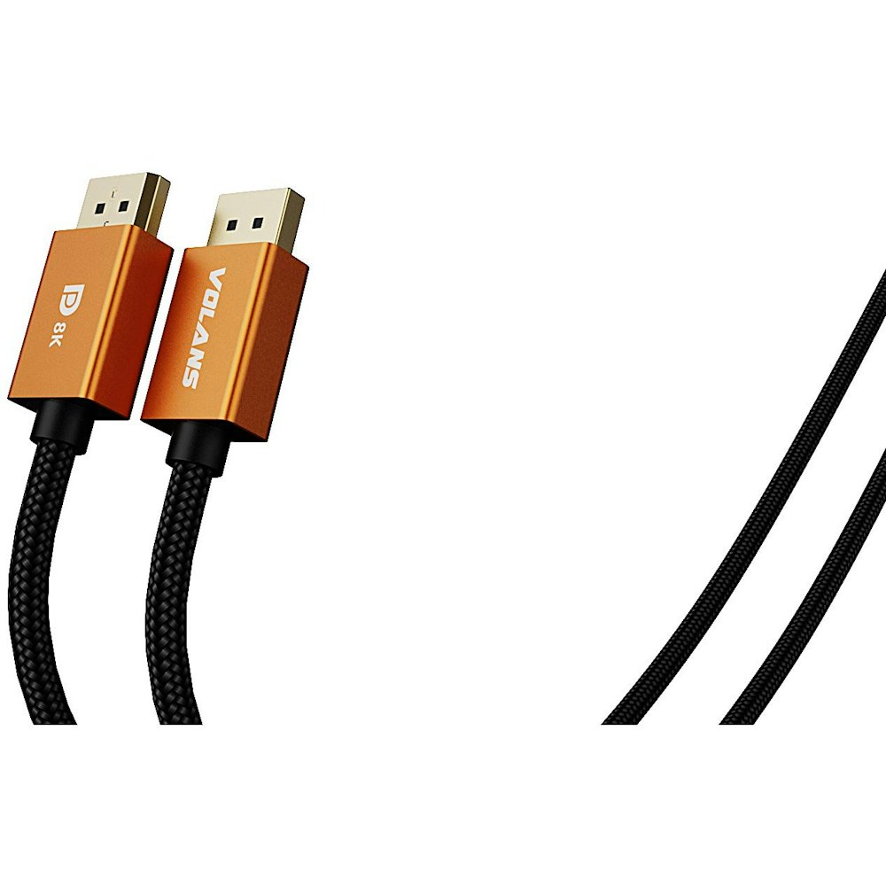 A large main feature product image of Volans Ultra 8K DP to DP Cable V1.4 - 3m