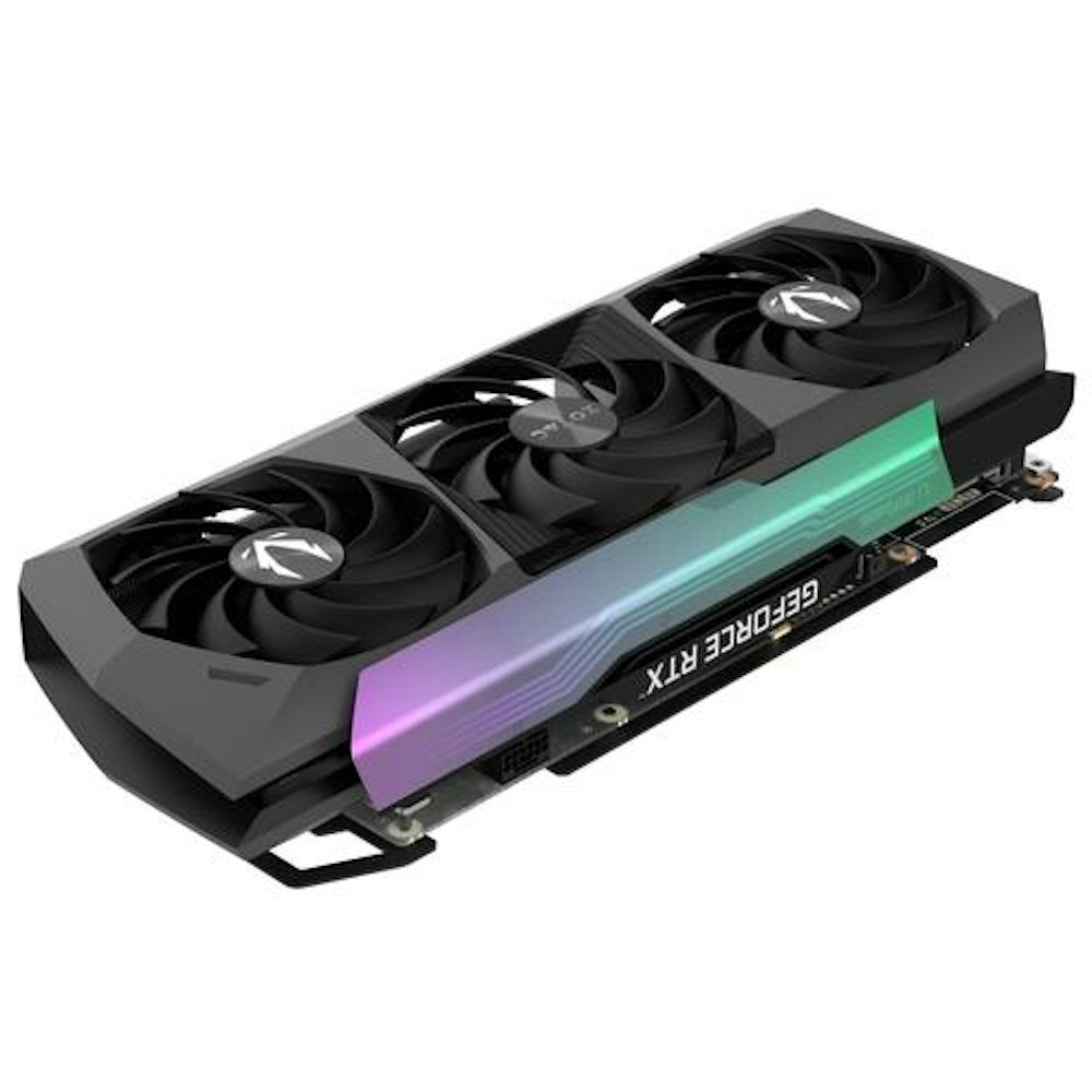 A large main feature product image of ZOTAC GAMING GeForce RTX 4070 Ti SUPER AMP HOLO 16GB GDDR6X