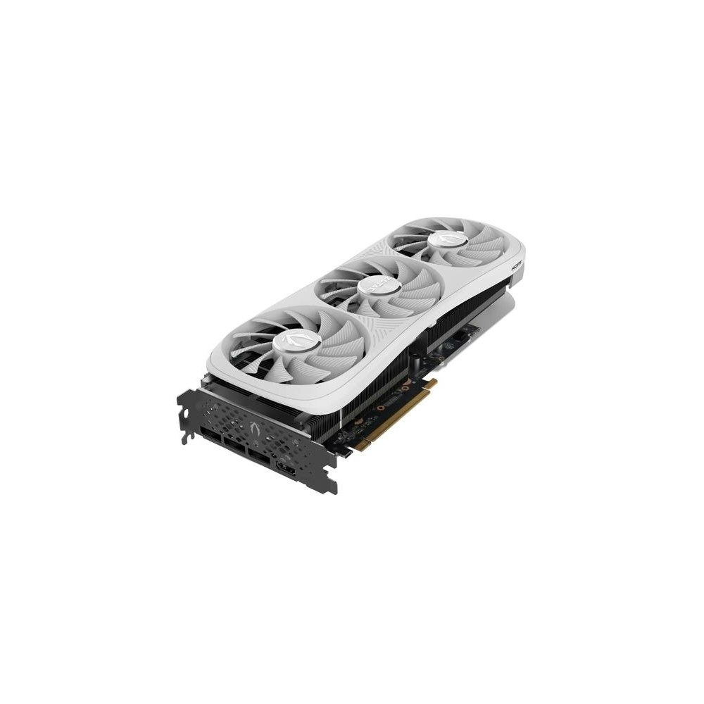 A large main feature product image of ZOTAC GAMING Geforce RTX 4070 Ti SUPER Trinity OC White 16GB GDDR6X