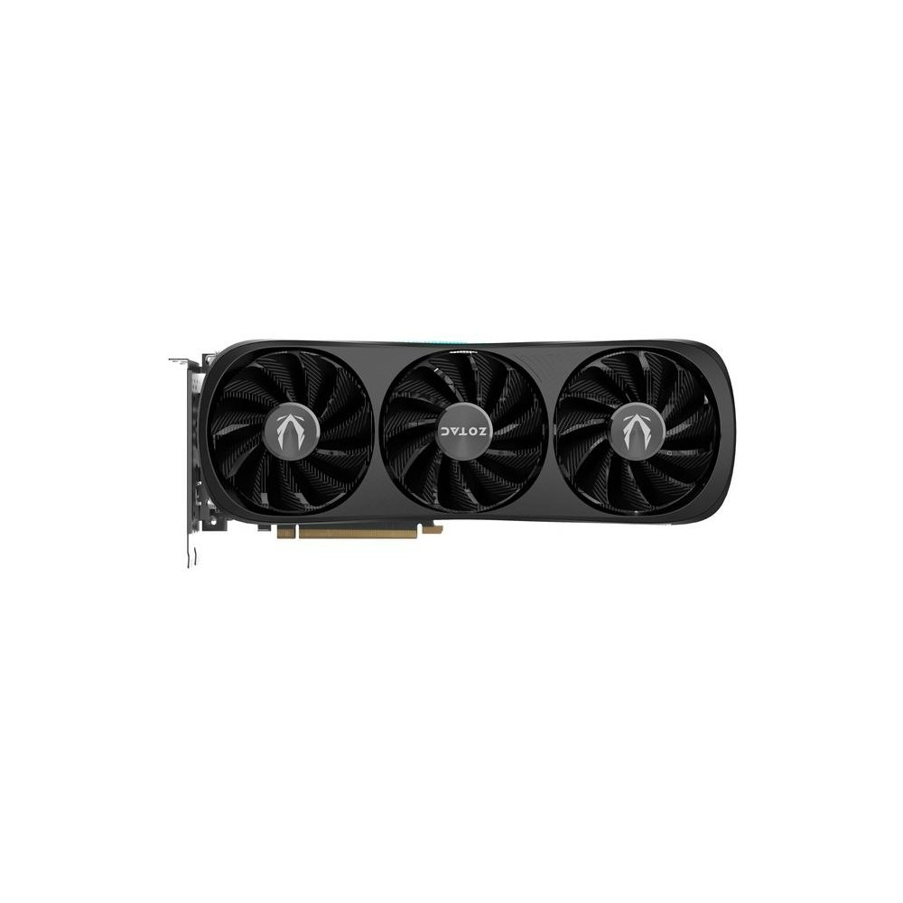 A large main feature product image of ZOTAC GAMING GeForce RTX 4080 SUPER Trinity Black 16GB GDDR6X