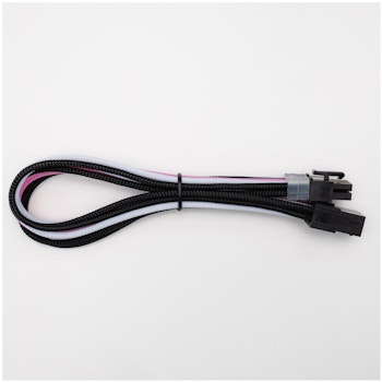 Product image of GamerChief Elite Series 8-Pin PCIe 30cm Sleeved Extension Cable (Hot Pink/White) - Black Connector - Click for product page of GamerChief Elite Series 8-Pin PCIe 30cm Sleeved Extension Cable (Hot Pink/White) - Black Connector