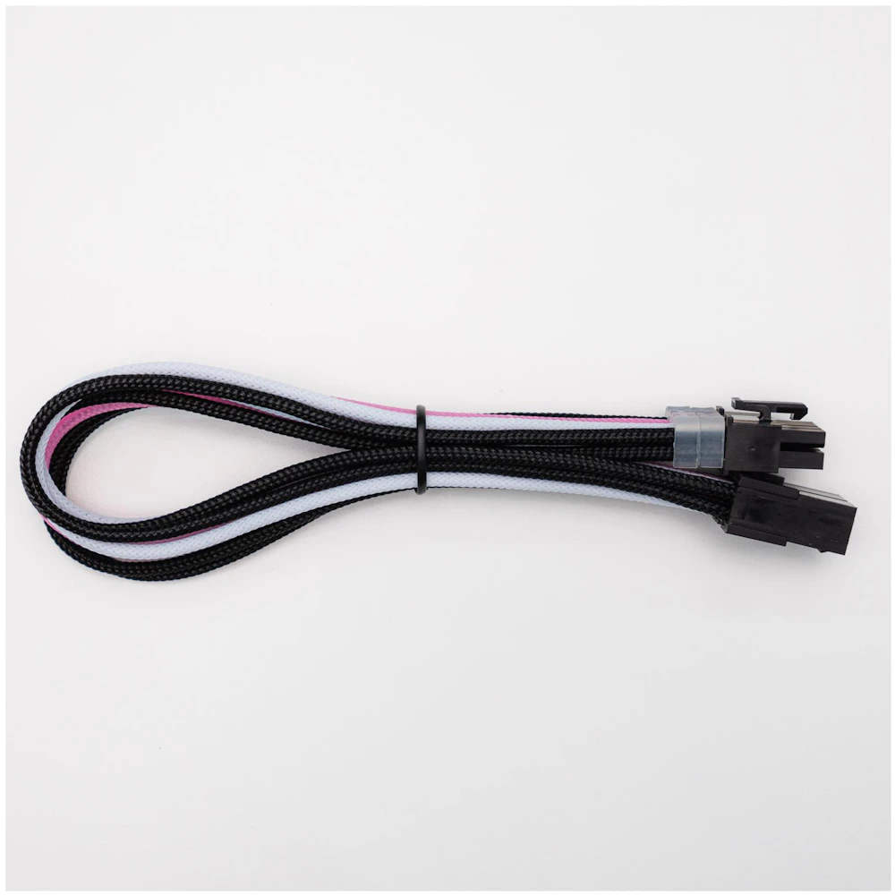 GamerChief Elite Series 8-Pin PCIe 30cm Sleeved Extension Cable (Pink/White/Black)