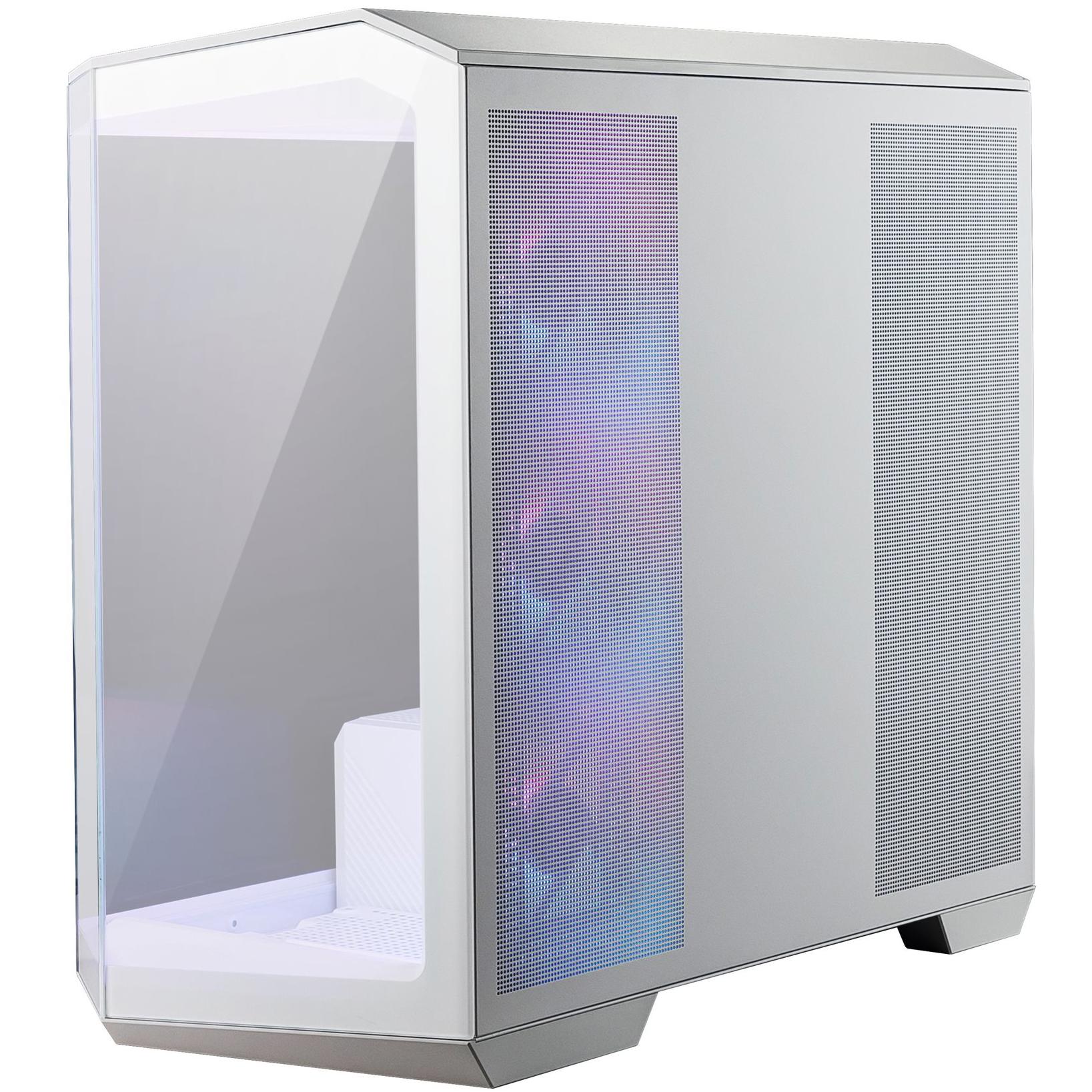 A large main feature product image of MSI MAG PANO M100R PZ mATX Tower Case - White