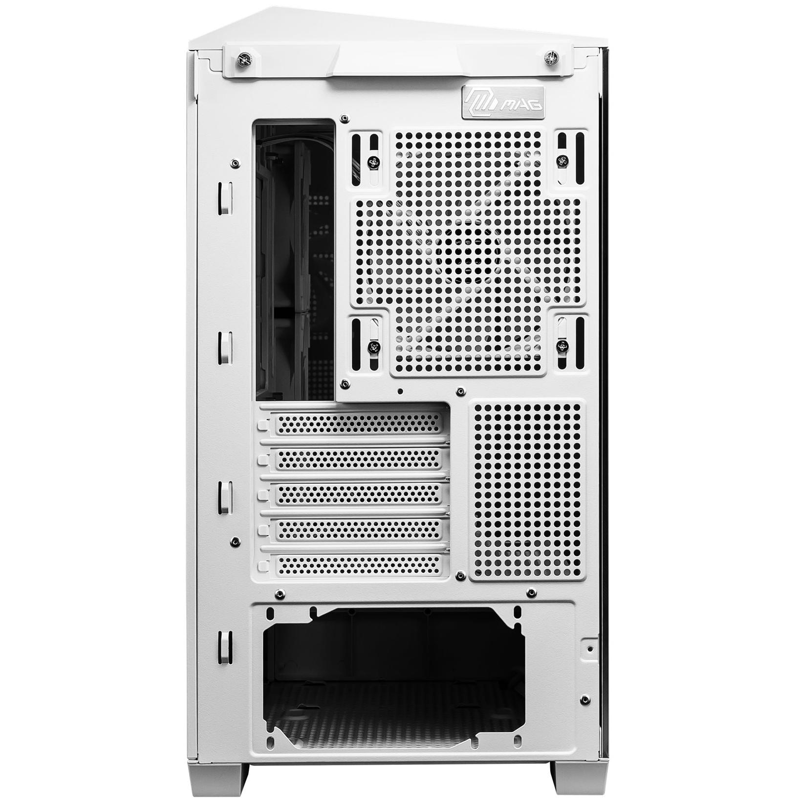 A large main feature product image of MSI MAG PANO M100R PZ mATX Tower Case - White