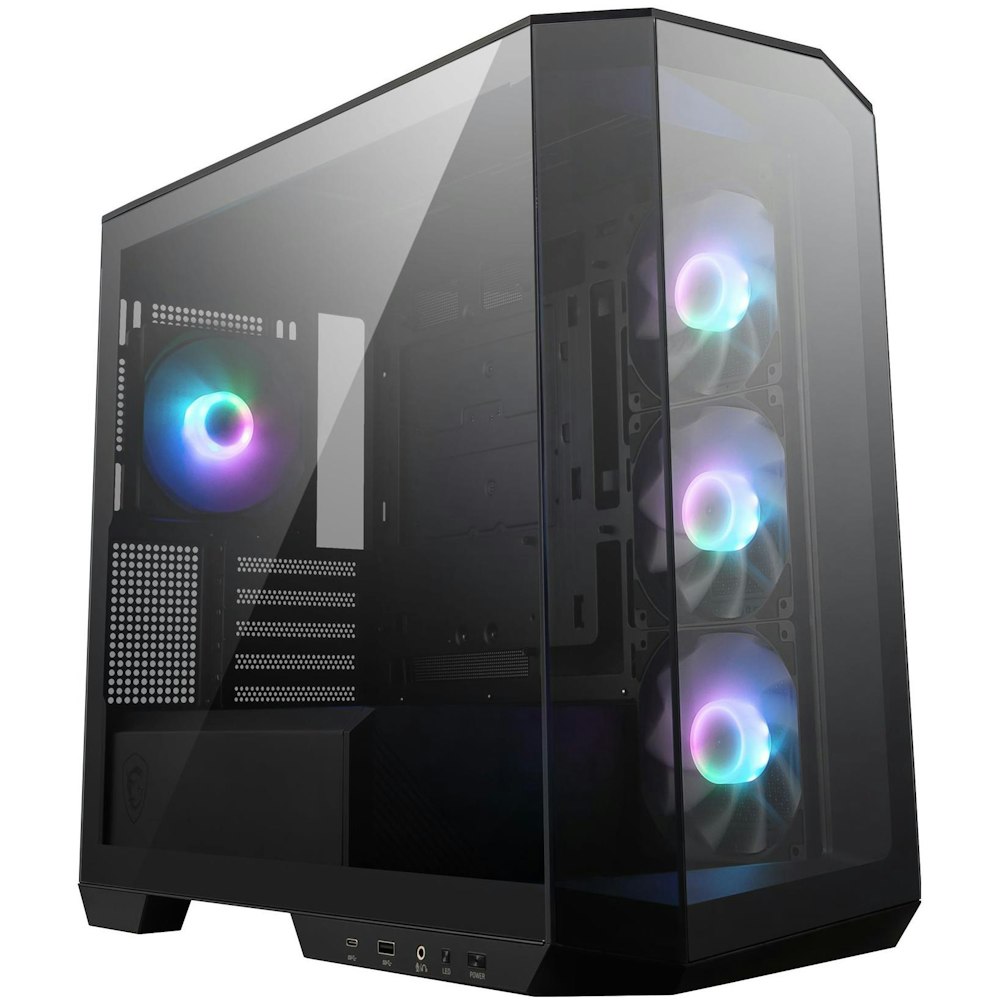 A large main feature product image of MSI MAG PANO M100R PZ mATX Tower Case - Black