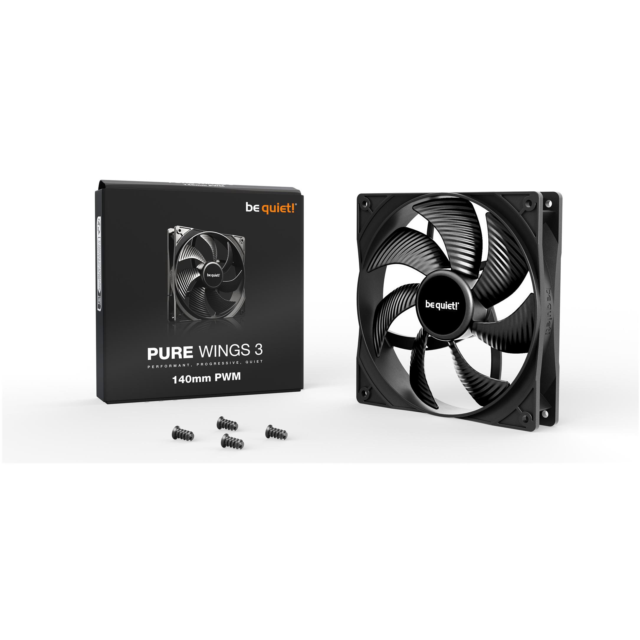 A large main feature product image of be quiet! PURE WINGS 3 140mm PWM Fan (Black)