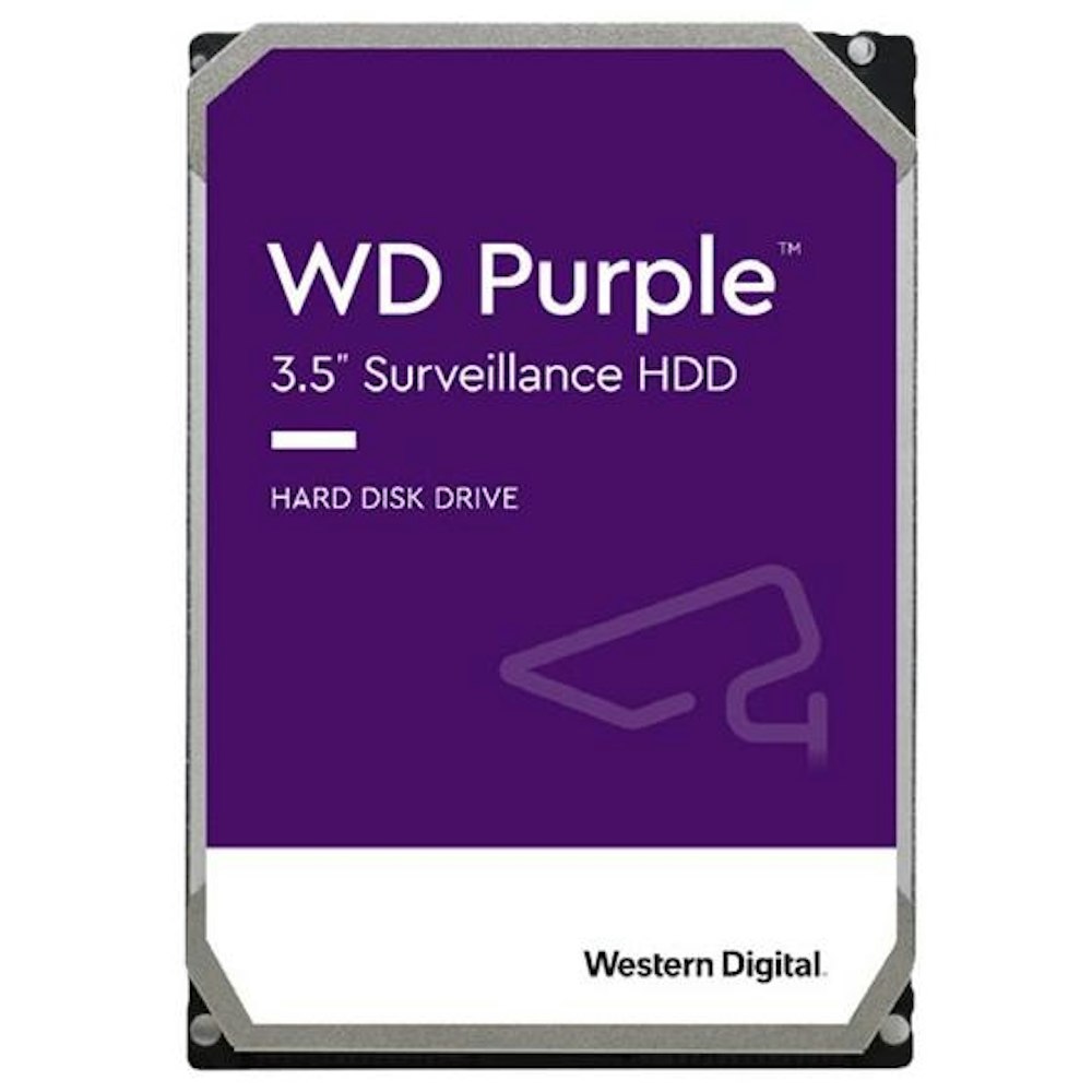 A large main feature product image of WD Purple 3.5" Surveillance HDD - 1TB 64MB