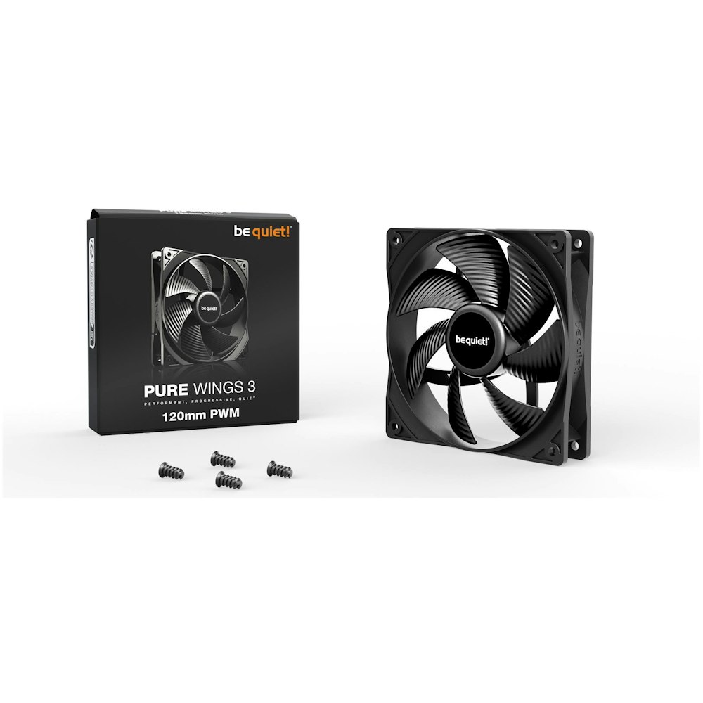 A large main feature product image of be quiet! PURE WINGS 3 120mm PWM Fan - Black