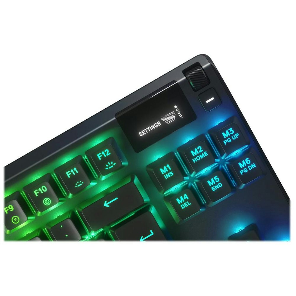 new steelseries apex pro tkl 2023 ed.- world's fastest mechanical gaming  keyboard - adjustable actuation - esports tenkeyless - oled screen - rgb -  pbt keycaps - usb-c,black 