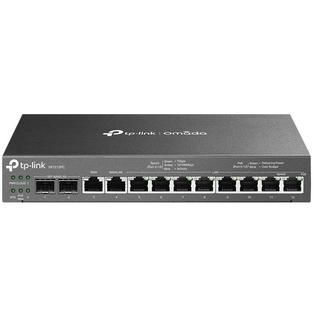 A large main feature product image of TP-Link Omada ER7212PC - 3-in-1 Gigabit VPN Router