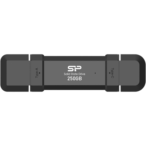 Silicon Power DS72 250GB USB Type C & A 3.2 Gen 2 SSD Flash Drive - Black