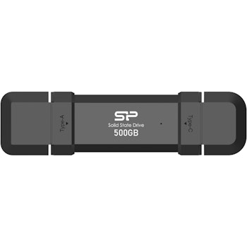 Product image of Silicon Power DS72 500GB USB Type C & A 3.2 Gen 2 SSD Flash Drive - Black - Click for product page of Silicon Power DS72 500GB USB Type C & A 3.2 Gen 2 SSD Flash Drive - Black
