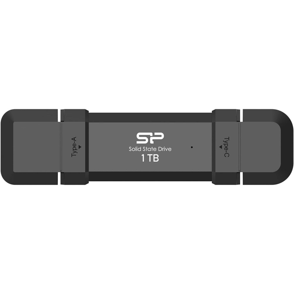 A large main feature product image of Silicon Power DS72 1TB USB Type C & A 3.2 Gen 2 SSD Flash Drive - Black