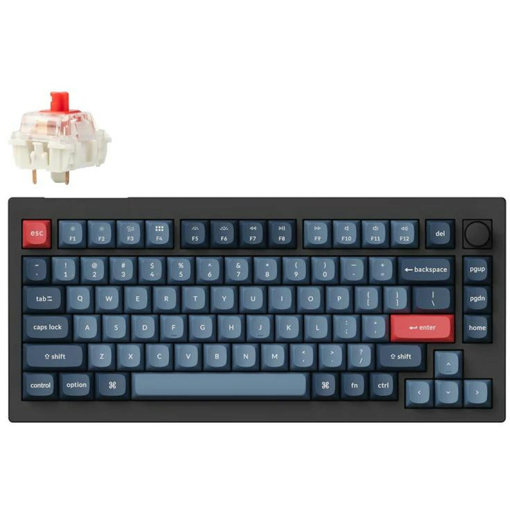 A large main feature product image of Keychron V1 Max QMK/VIA Wireless Custom Mechanical Keyboard - Carbon Black (Red Switch)