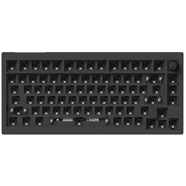 A large main feature product image of Keychron V1 Max - 75% QMK/VIA RGB Wireless Custom Mechanical Keyboard - Black (Gateron Jupiter Brown Switch)