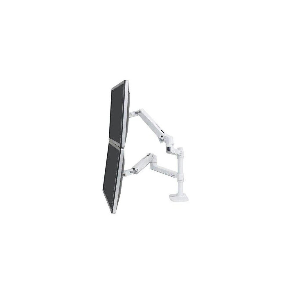 A large main feature product image of Ergotron LX Dual Stacking Monitor Arm - White