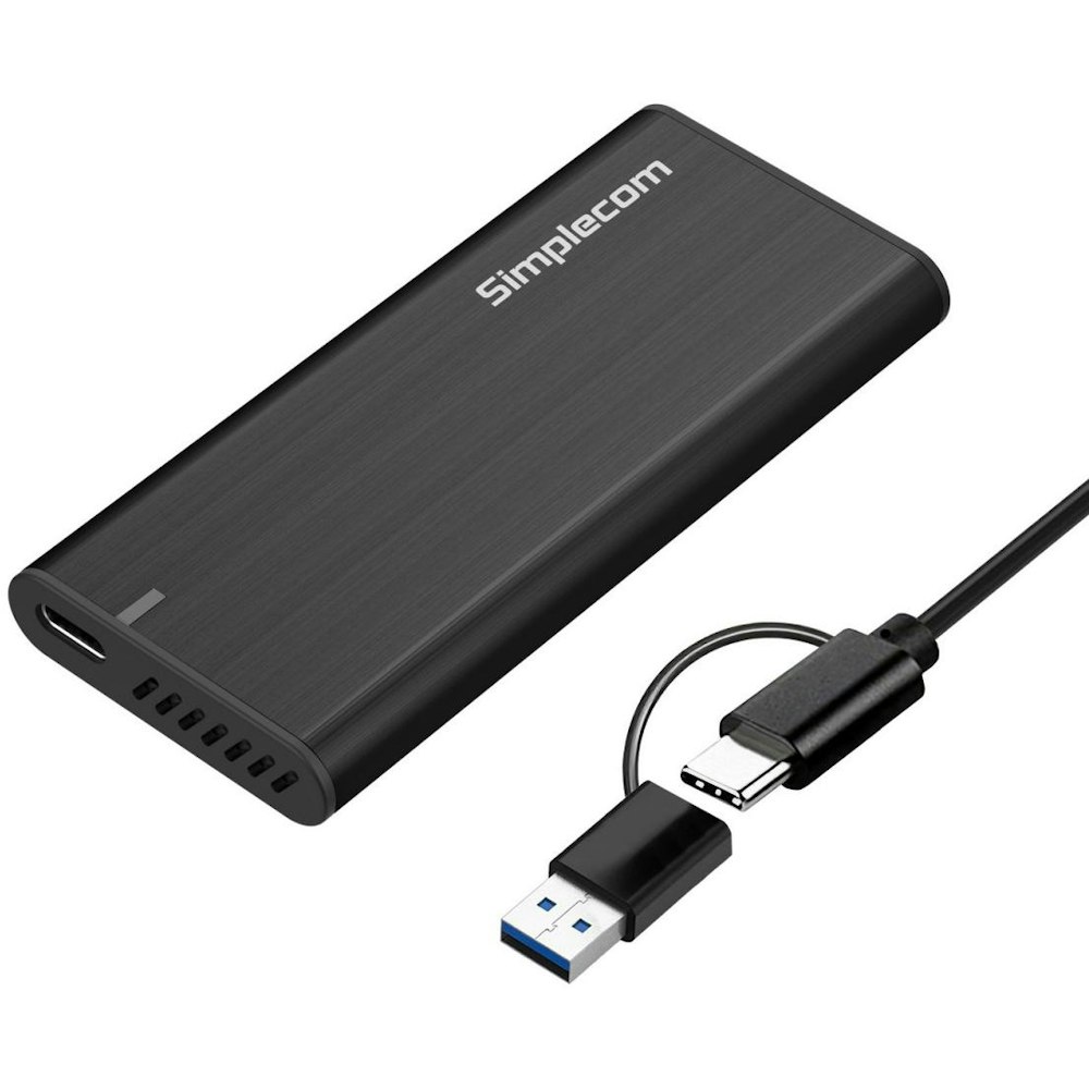 A large main feature product image of Simplecom SE502C SATA M.2 SSD to USB-C Enclosure USB 3.2 Gen1 5Gbps