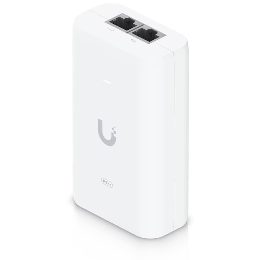 A large main feature product image of Ubiquiti PoE++ Adapter