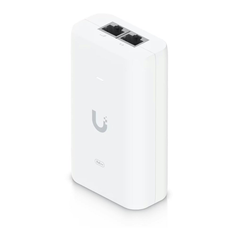 A large main feature product image of Ubiquiti PoE++ Adapter