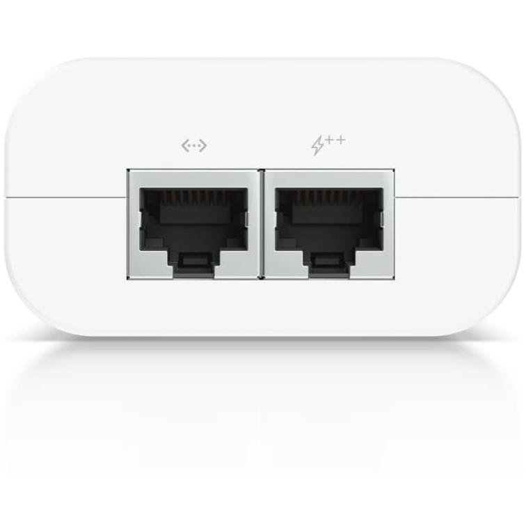 A large main feature product image of Ubiquiti PoE++ Adapter