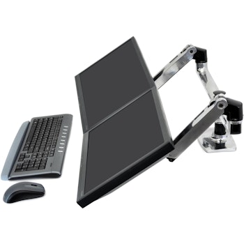 Product image of Ergotron LX Dual Side-by-Side Arm - Polished Aluminum - Click for product page of Ergotron LX Dual Side-by-Side Arm - Polished Aluminum