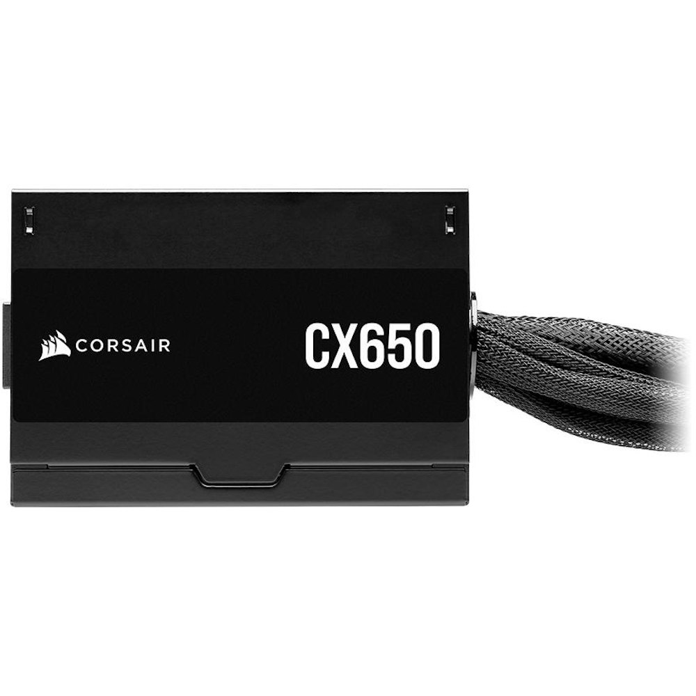 A large main feature product image of Corsair CX650 650W Bronze ATX PSU