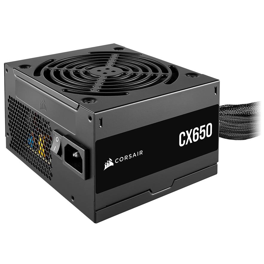 A large main feature product image of Corsair CX650 - 650W Bronze ATX PSU